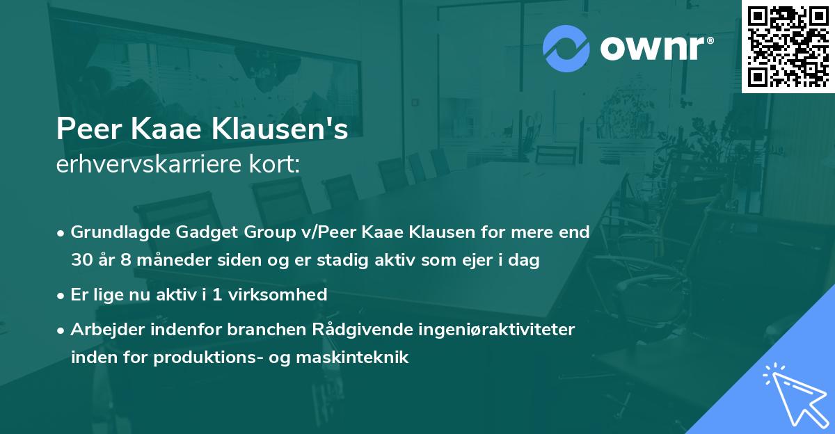 Peer Kaae Klausen's erhvervskarriere kort