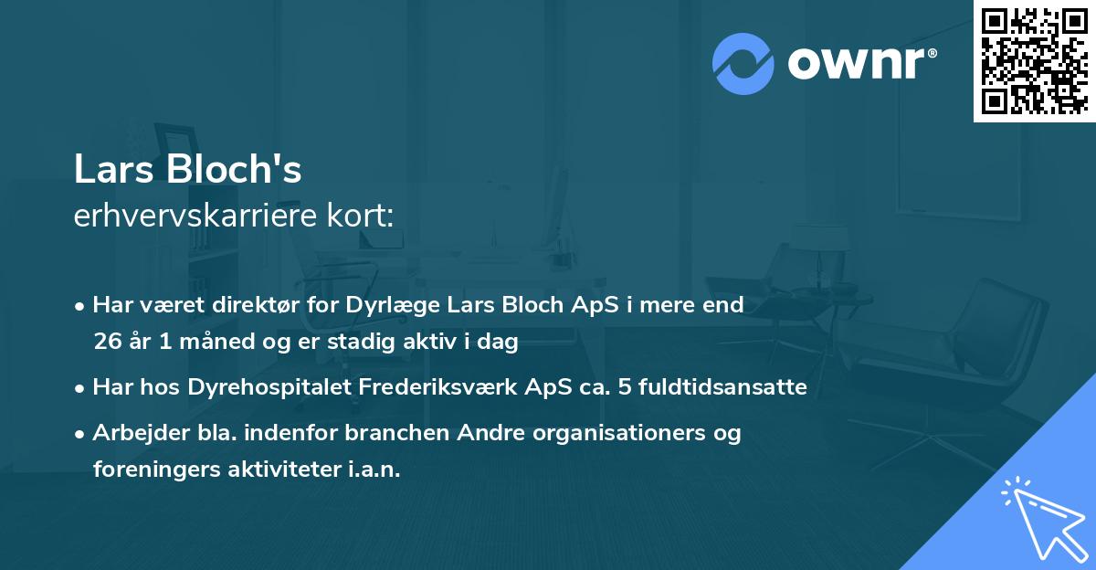 Lars Bloch's erhvervskarriere kort