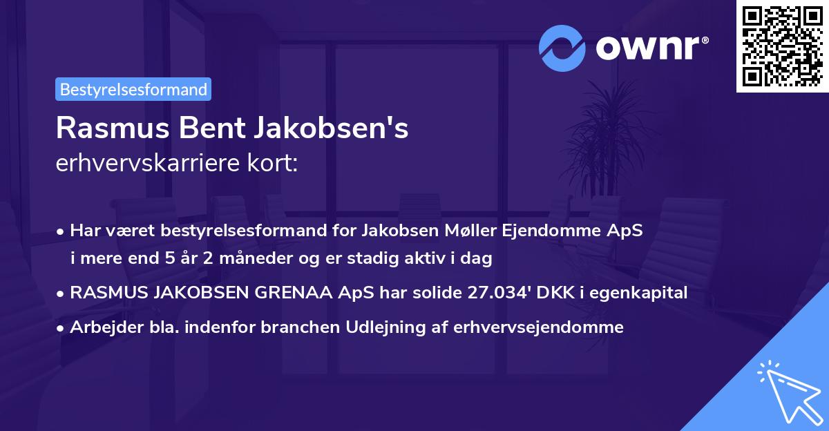 Rasmus Bent Jakobsen's erhvervskarriere kort