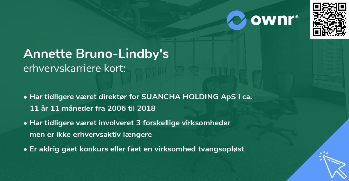 Annette Bruno-Lindby's erhvervskarriere kort
