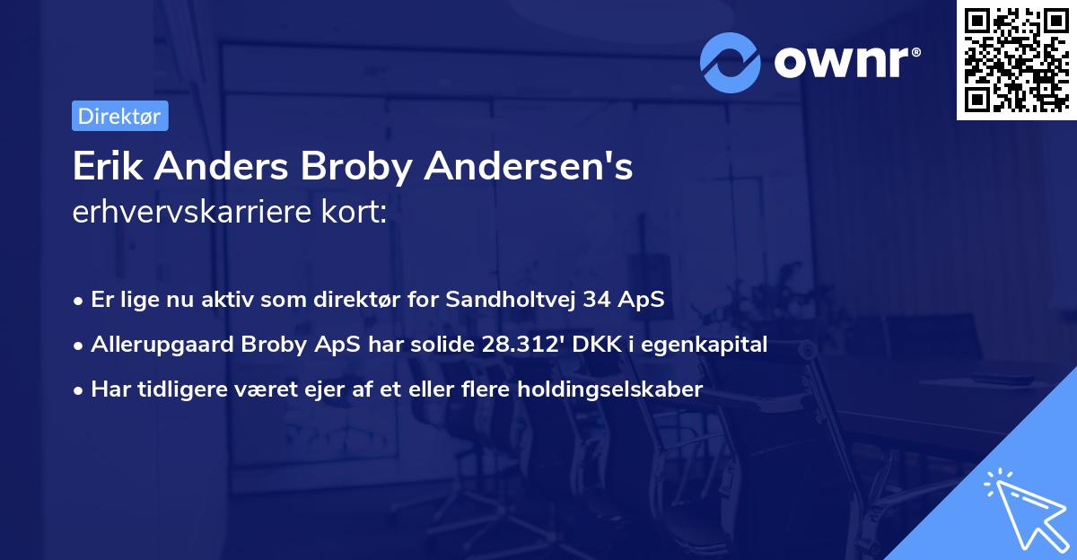 Erik Anders Broby Andersen's erhvervskarriere kort