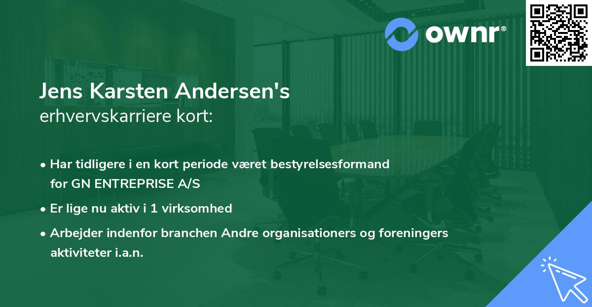 Jens Karsten Andersen's erhvervskarriere kort