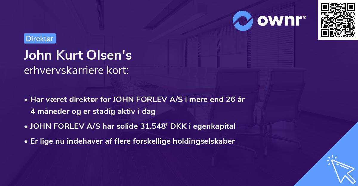 John Kurt Olsen's erhvervskarriere kort