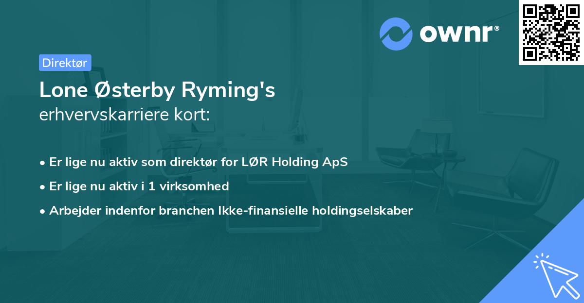 Lone Østerby Ryming's erhvervskarriere kort