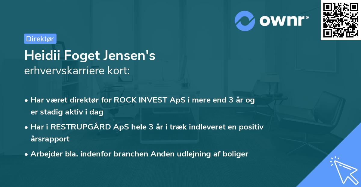 Heidii Foget Jensen's erhvervskarriere kort