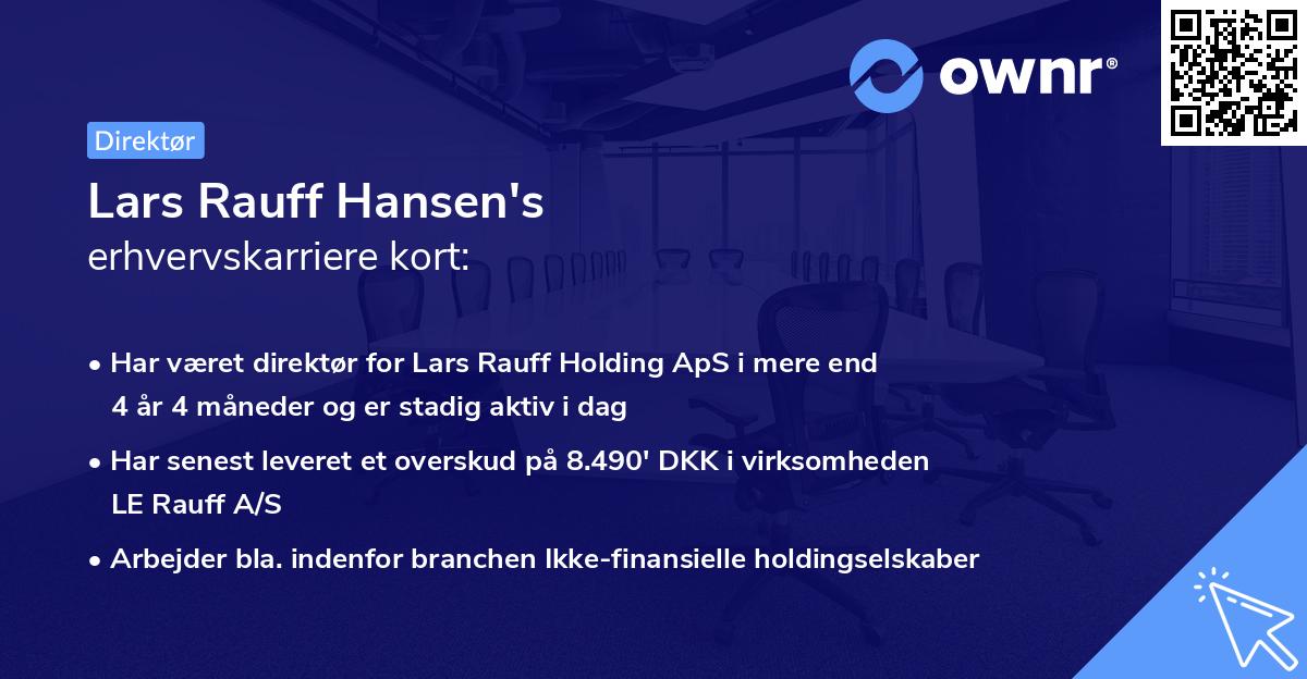 Lars Rauff Hansen's erhvervskarriere kort