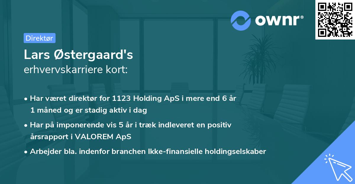 Lars Østergaard's erhvervskarriere kort