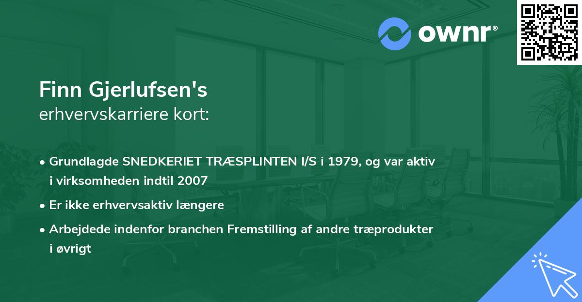 Finn Gjerlufsen's erhvervskarriere kort