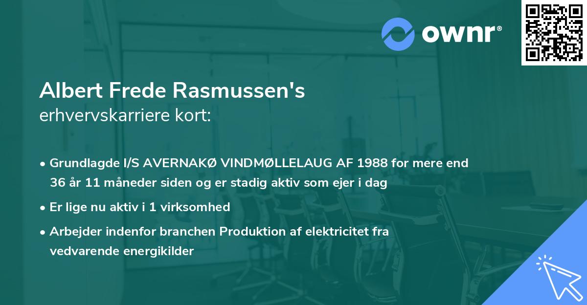 Albert Frede Rasmussen's erhvervskarriere kort