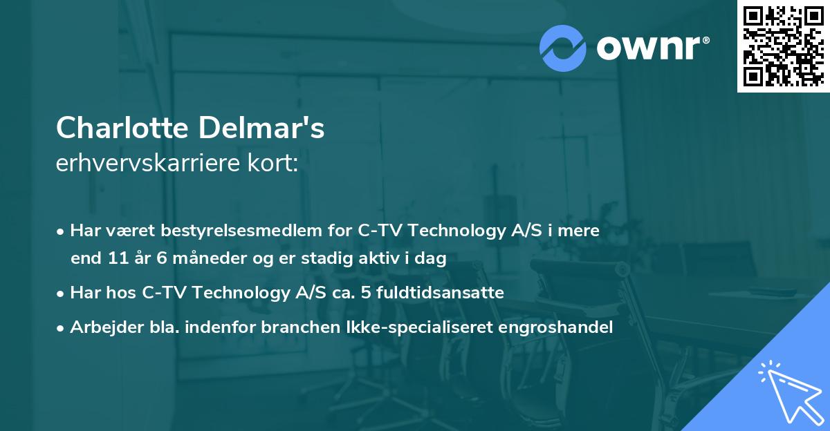 Charlotte Delmar's erhvervskarriere kort
