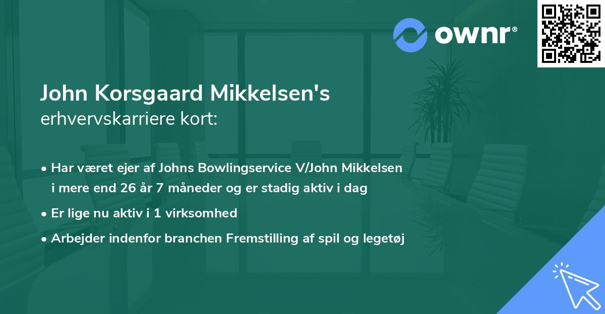 John Korsgaard Mikkelsen's erhvervskarriere kort