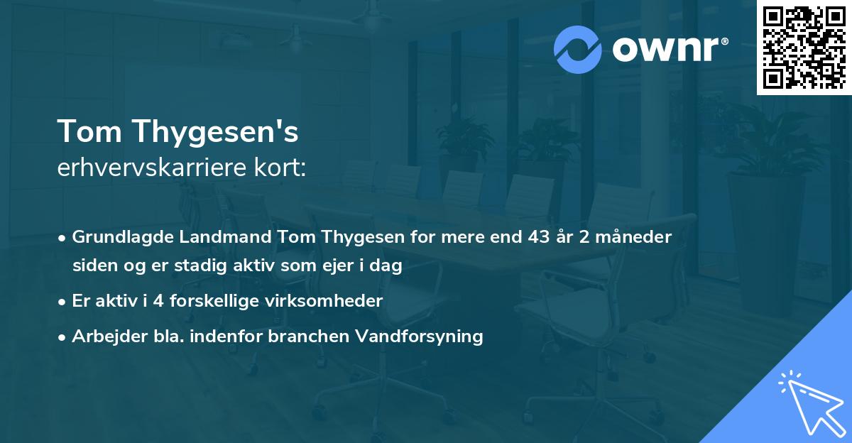 Tom Thygesen's erhvervskarriere kort