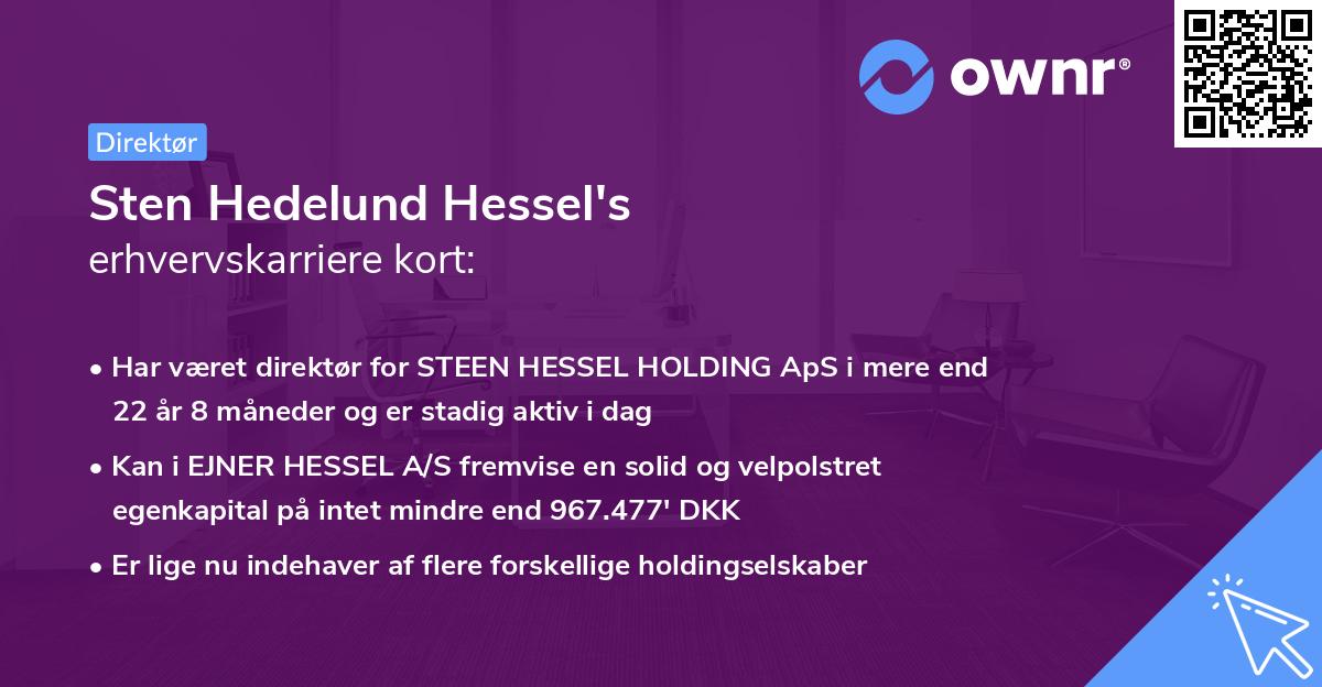 Sten Hedelund Hessel's erhvervskarriere kort