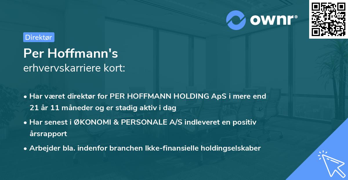 Per Hoffmann's erhvervskarriere kort