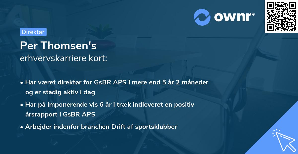 Per Thomsen's erhvervskarriere kort