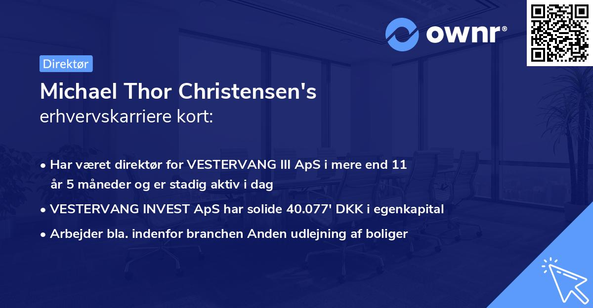 Michael Thor Christensen's erhvervskarriere kort
