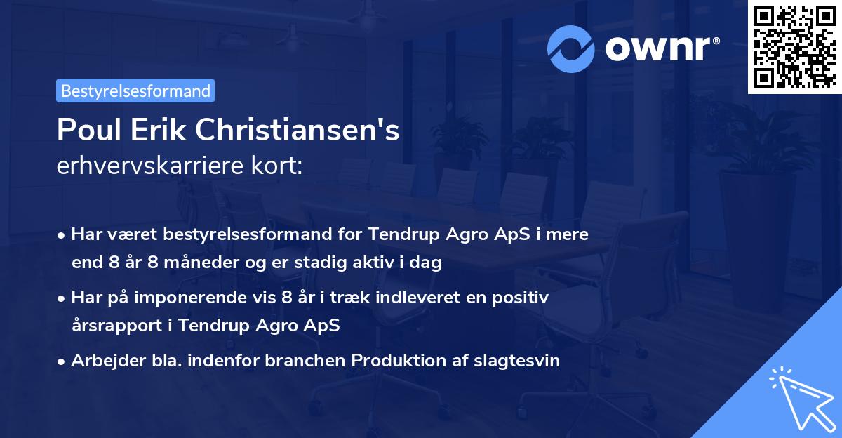 Poul Erik Christiansen's erhvervskarriere kort
