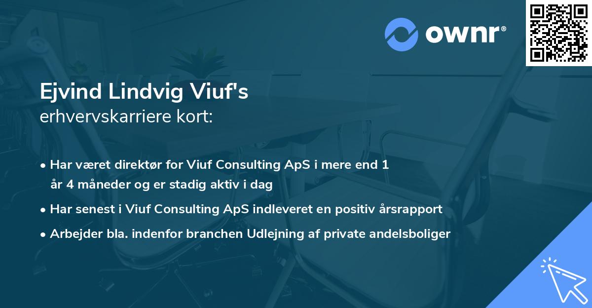 Ejvind Lindvig Viuf's erhvervskarriere kort