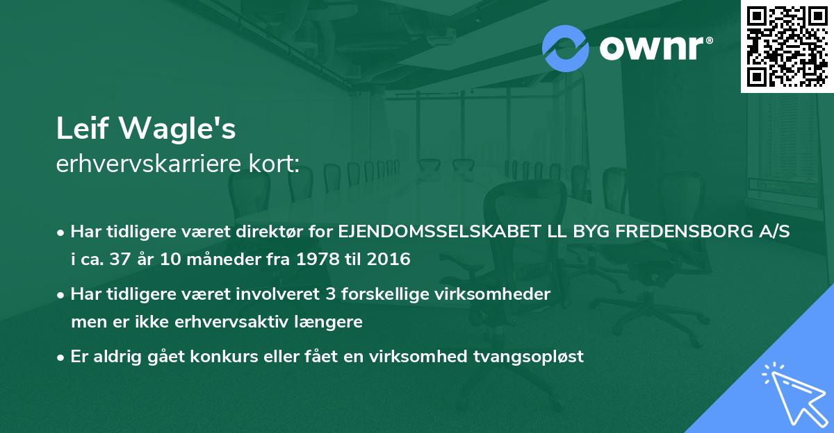 Leif Wagle's erhvervskarriere kort