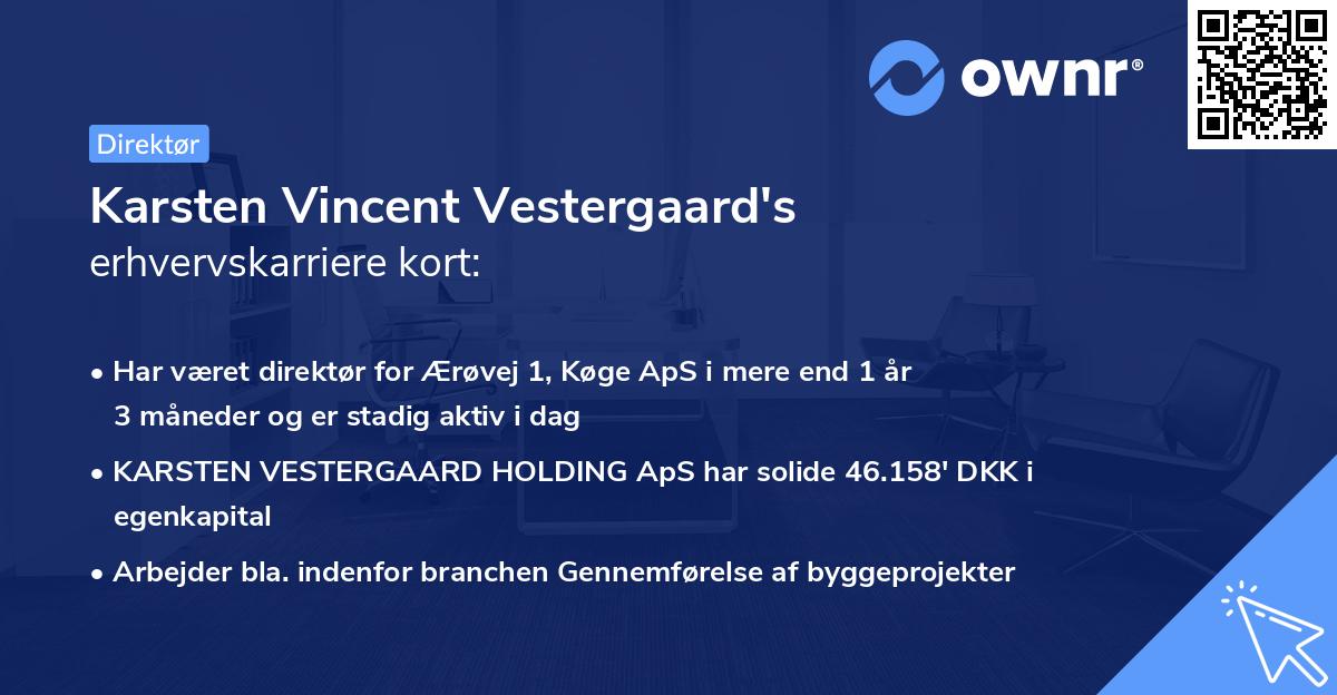Karsten Vincent Vestergaard's erhvervskarriere kort