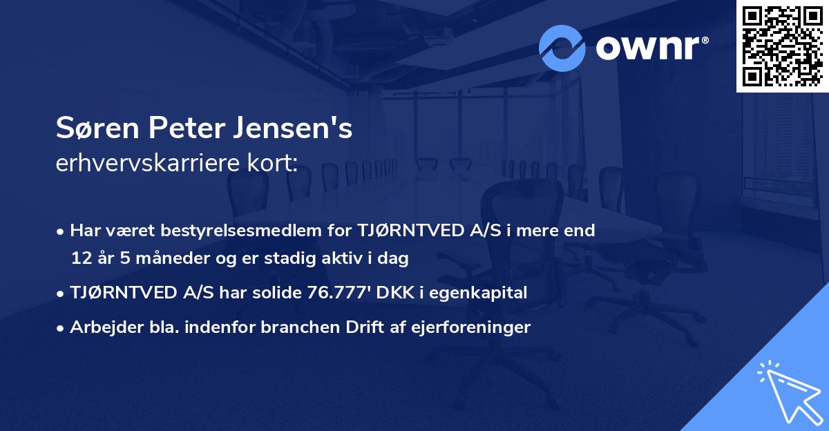 Søren Peter Jensen's erhvervskarriere kort