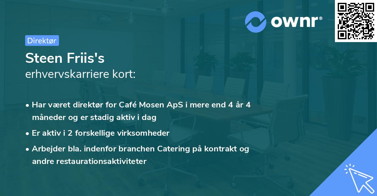 Steen Friis's erhvervskarriere kort