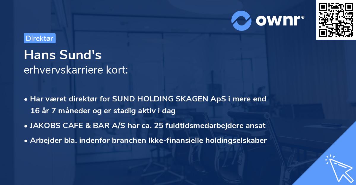 Hans Sund's erhvervskarriere kort