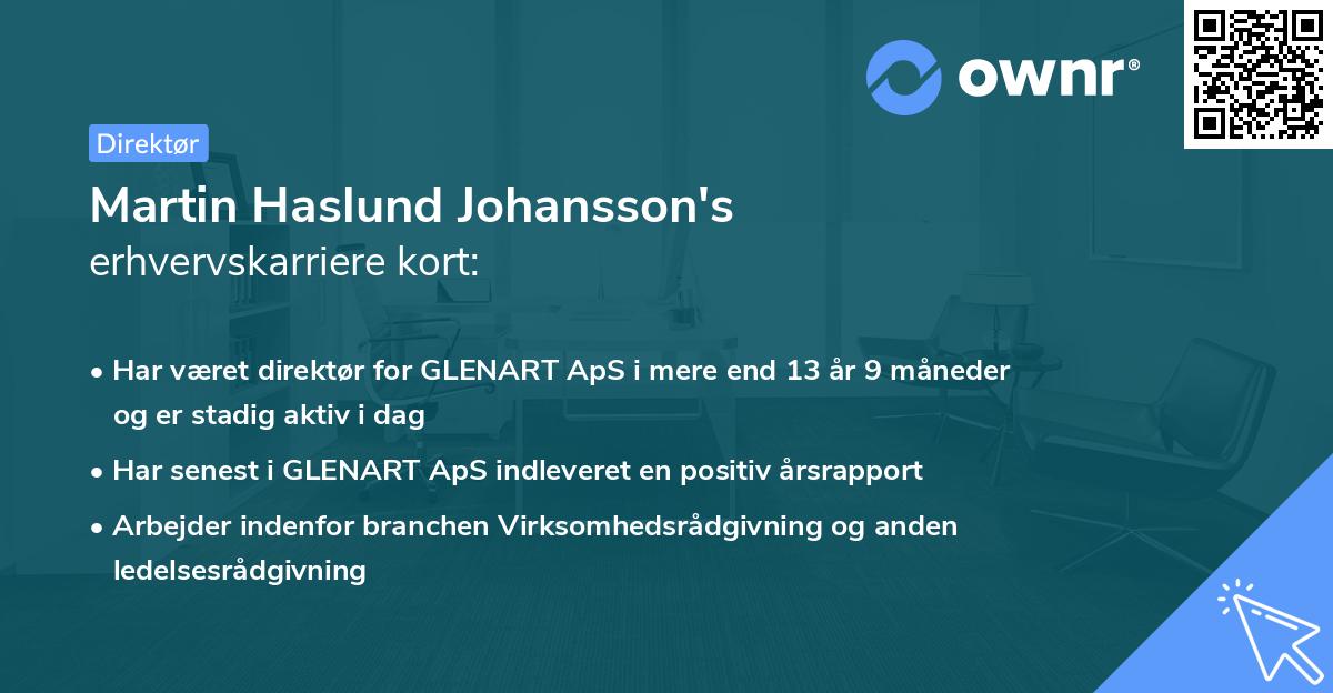 Martin Haslund Johansson's erhvervskarriere kort