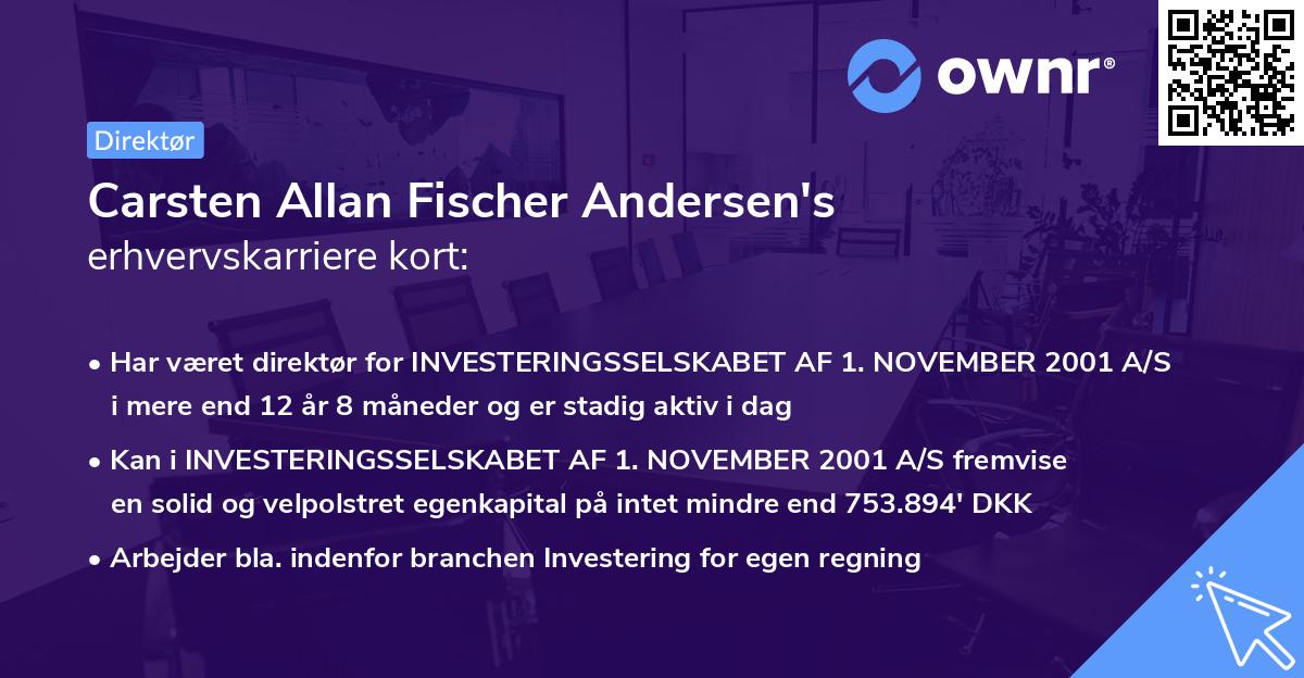 Carsten Allan Fischer Andersen's erhvervskarriere kort