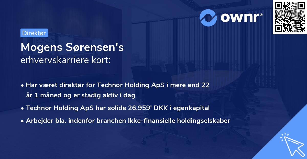 Mogens Sørensen's erhvervskarriere kort