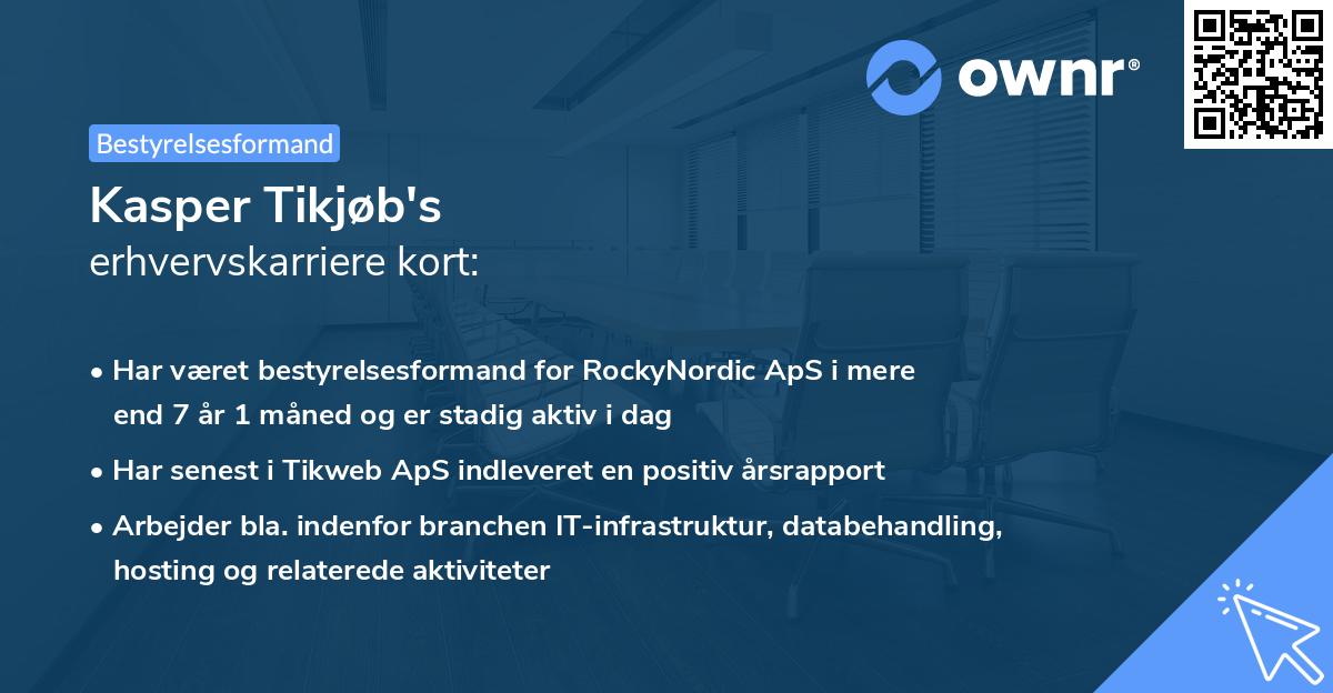 Kasper Tikjøb's erhvervskarriere kort