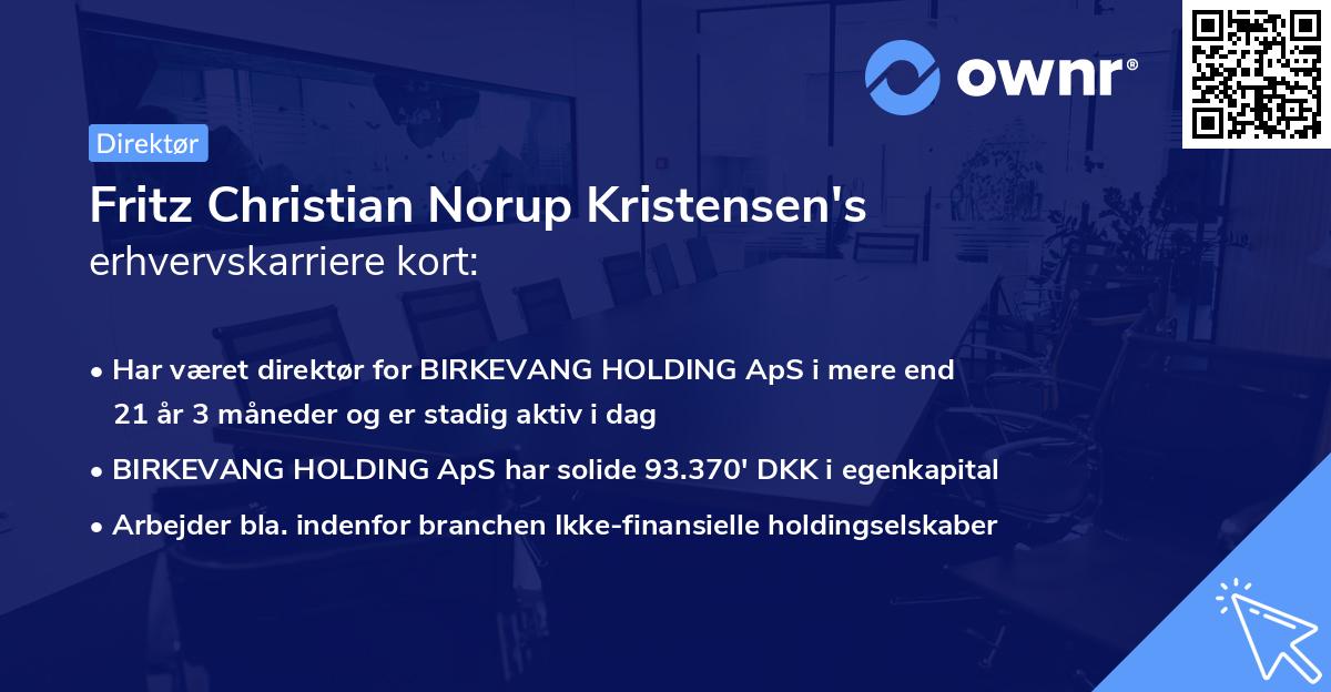 Fritz Christian Norup Kristensen's erhvervskarriere kort
