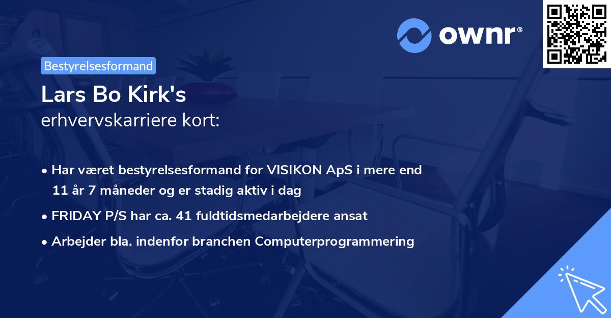 Lars Bo Kirk's erhvervskarriere kort