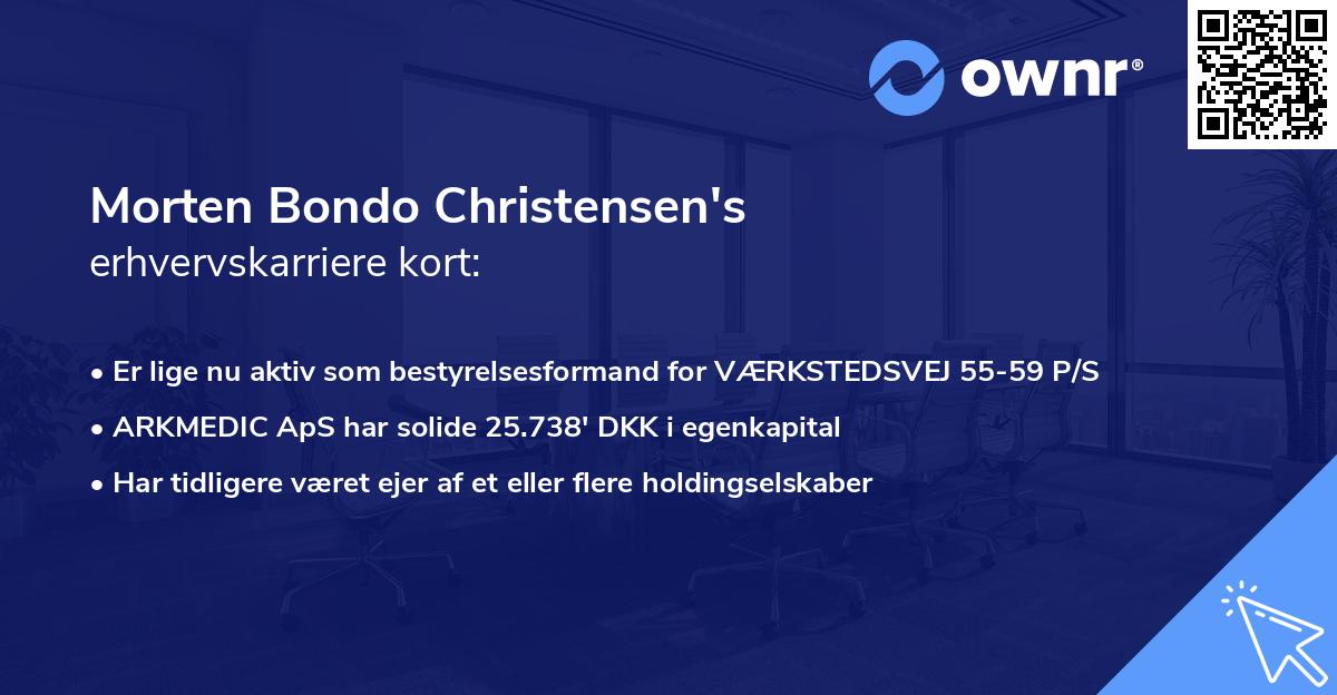 Morten Bondo Christensen's erhvervskarriere kort