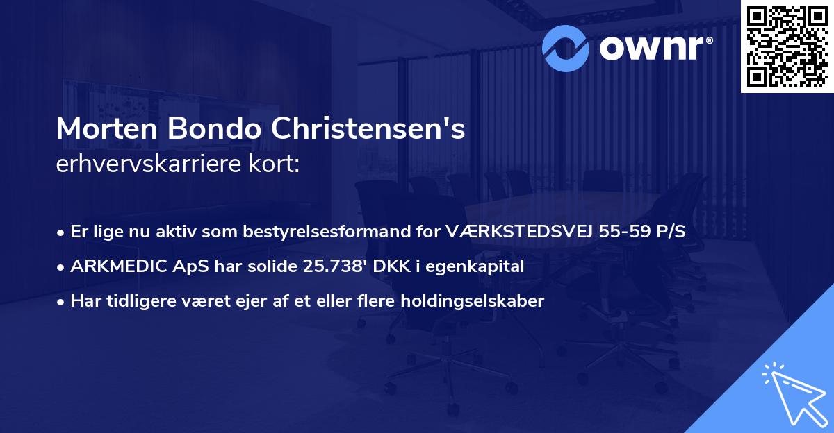 Morten Bondo Christensen's erhvervskarriere kort