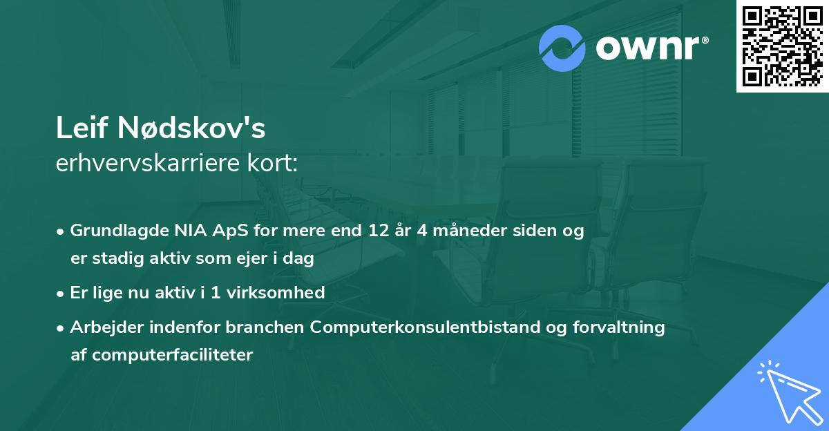 Leif Nødskov's erhvervskarriere kort