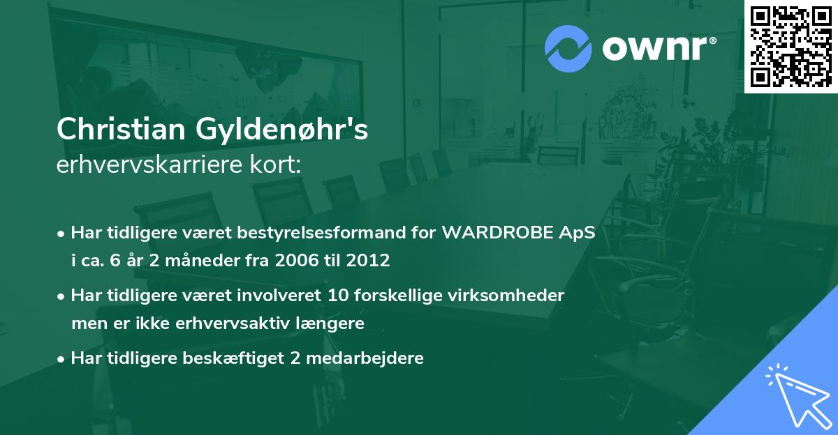Christian Gyldenøhr's erhvervskarriere kort