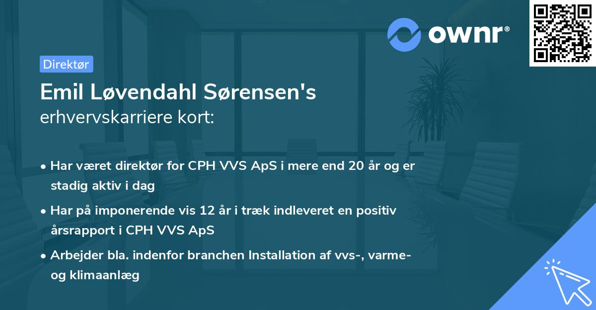 Emil Løvendahl Sørensen's erhvervskarriere kort
