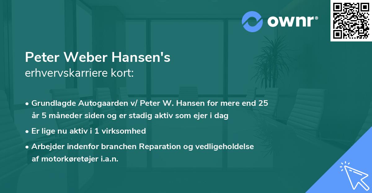 Peter Weber Hansen's erhvervskarriere kort