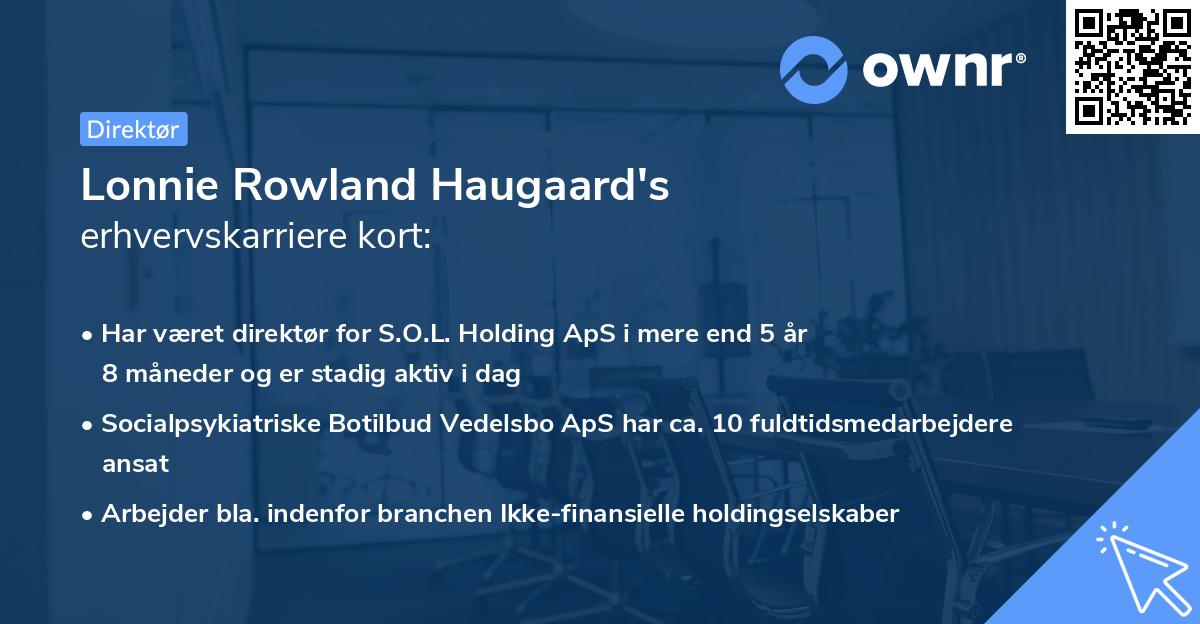 Lonnie Rowland Haugaard's erhvervskarriere kort