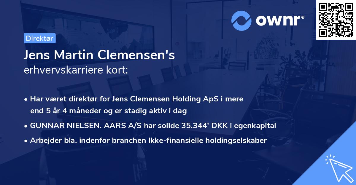 Jens Martin Clemensen's erhvervskarriere kort