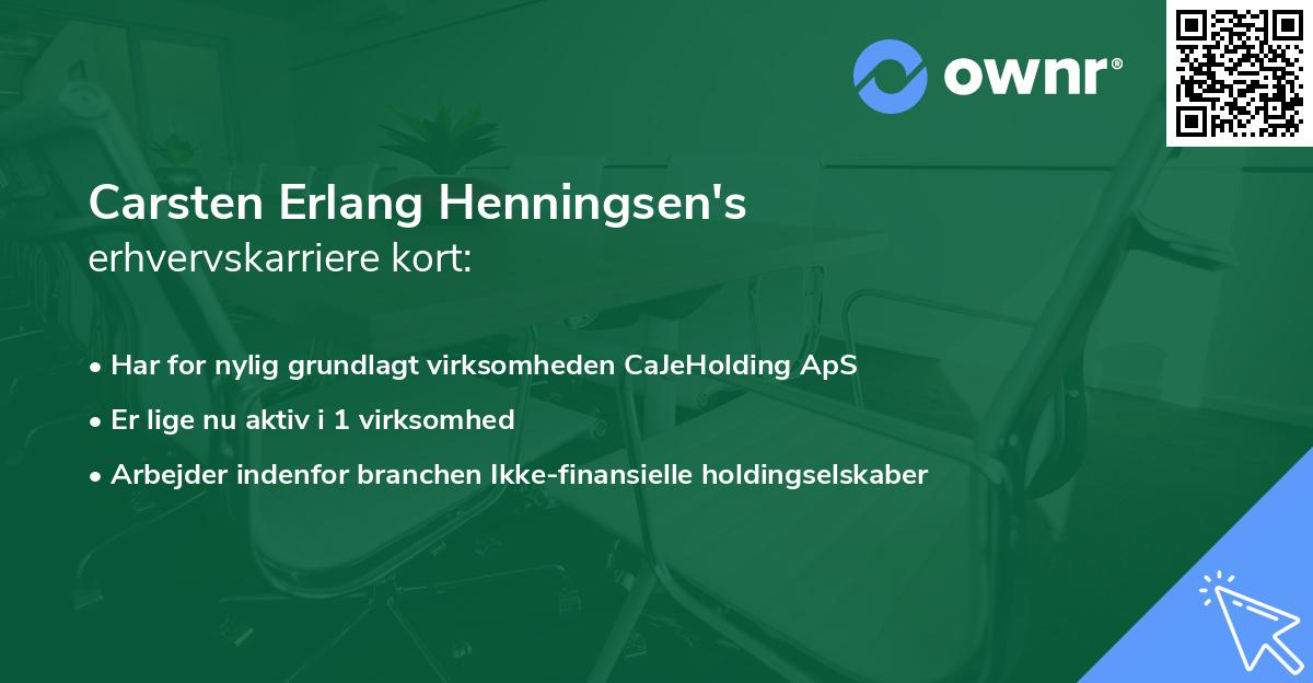 Carsten Erlang Henningsen's erhvervskarriere kort