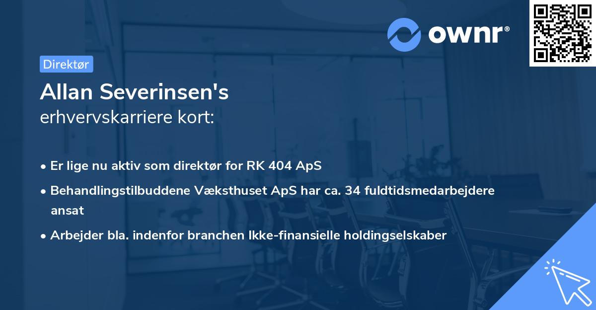 Allan Severinsen's erhvervskarriere kort