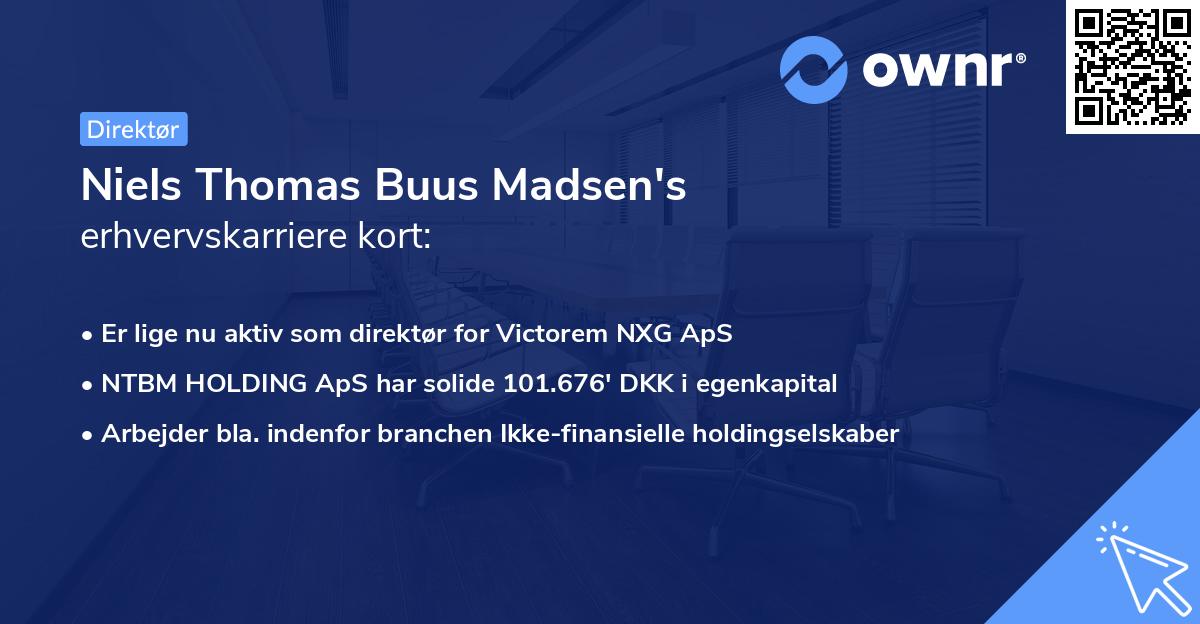 Niels Thomas Buus Madsen's erhvervskarriere kort