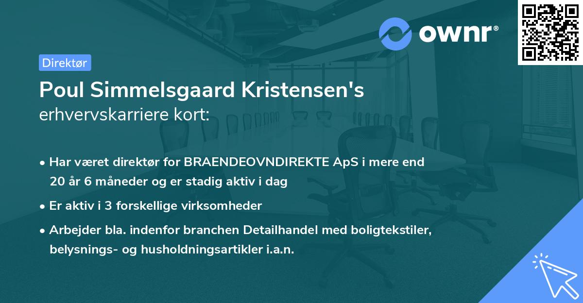 Poul Simmelsgaard Kristensen's erhvervskarriere kort