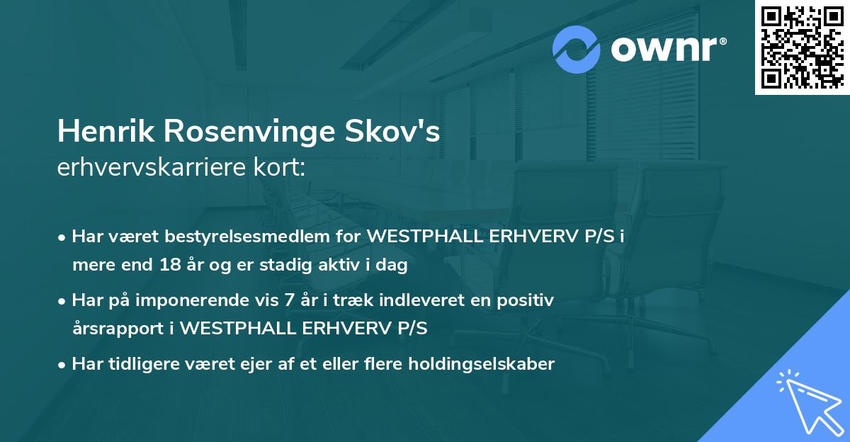 Henrik Rosenvinge Skov's erhvervskarriere kort