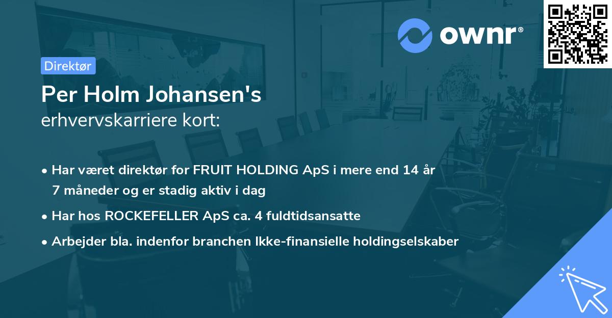 Per Holm Johansen's erhvervskarriere kort
