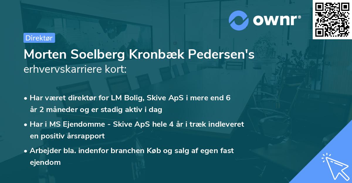 Morten Soelberg Kronbæk Pedersen's erhvervskarriere kort