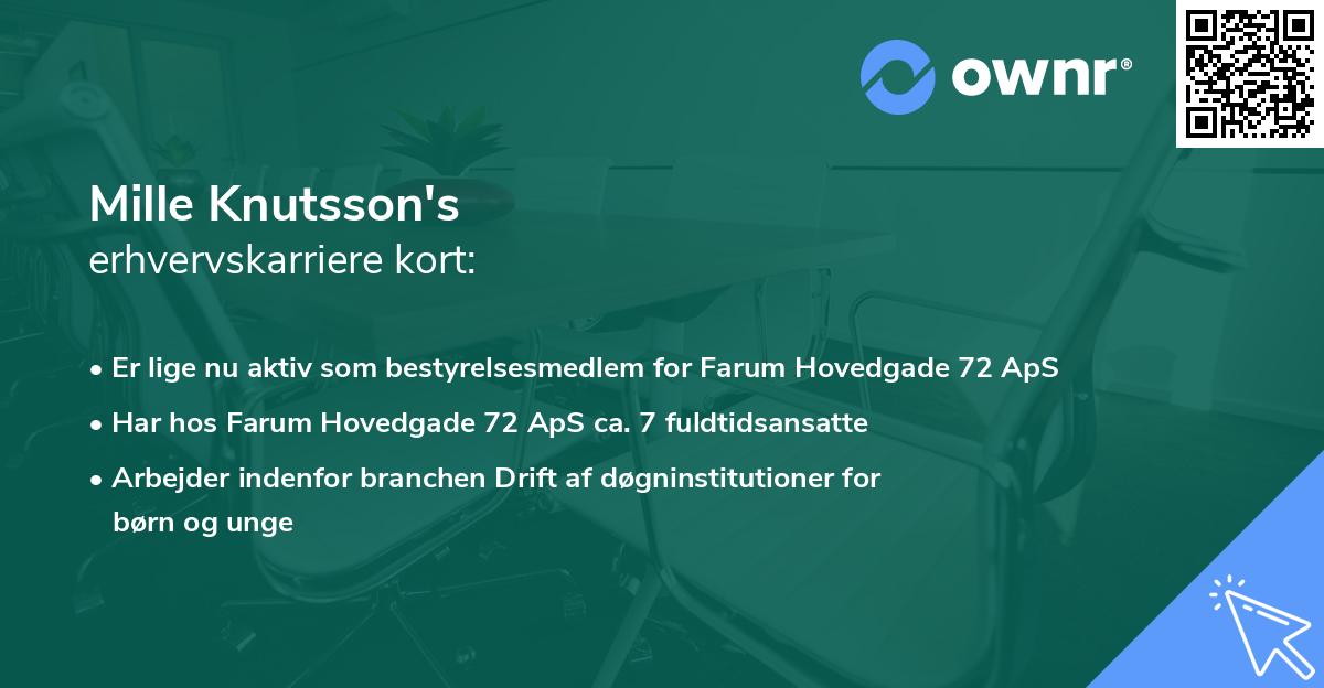 Mille Knutsson's erhvervskarriere kort