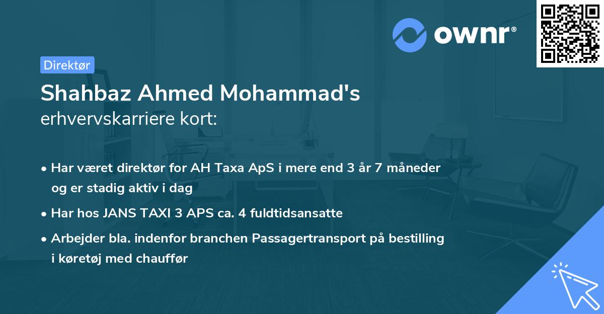 Shahbaz Ahmed Mohammad's erhvervskarriere kort
